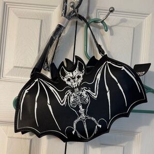 Hot Topic Black and White Bat Crossbody Bag